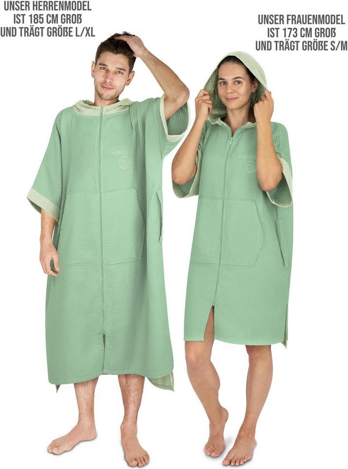 normani Badeponcho Badeponcho Niramey, Langform, Viskose, atmungsaktiv, schnelltrocknend, Schlupf, Badeponcho für Erwachsene aus 100 % Bambusviskose – Bild 4 von 5