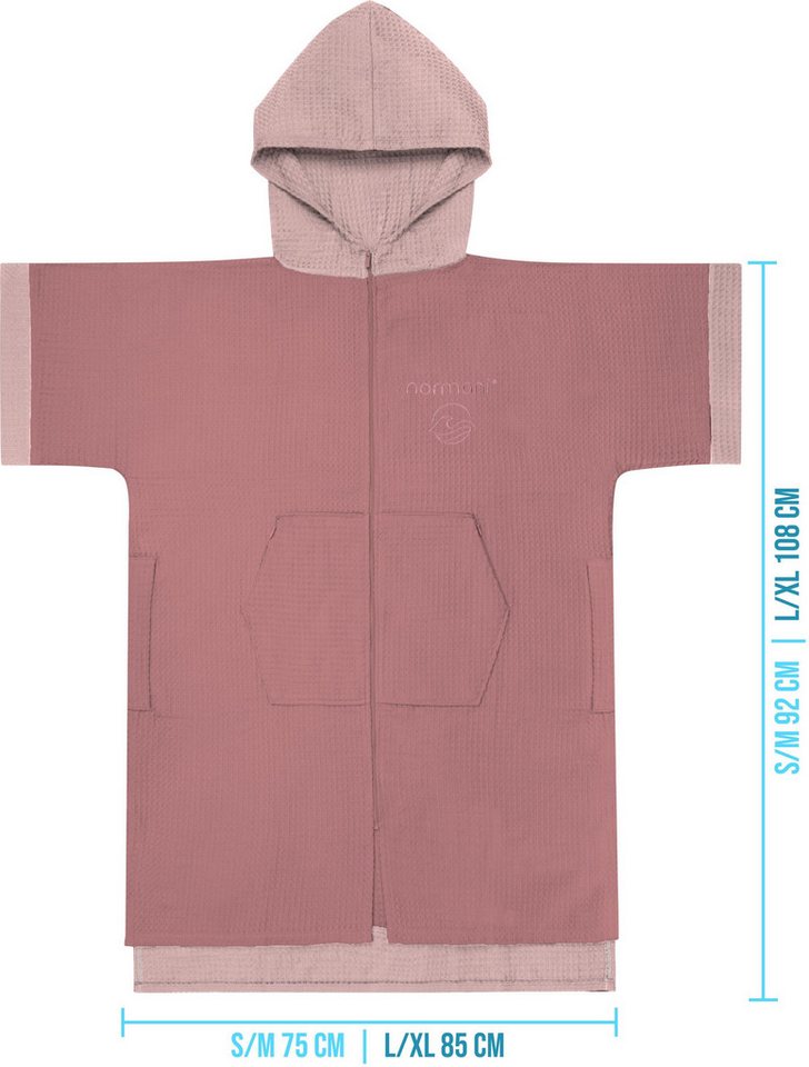 normani Badeponcho Badeponcho Niramey, Langform, Viskose, atmungsaktiv, schnelltrocknend, Schlupf, Badeponcho für Erwachsene aus 100 % Bambusviskose – Bild 3 von 5