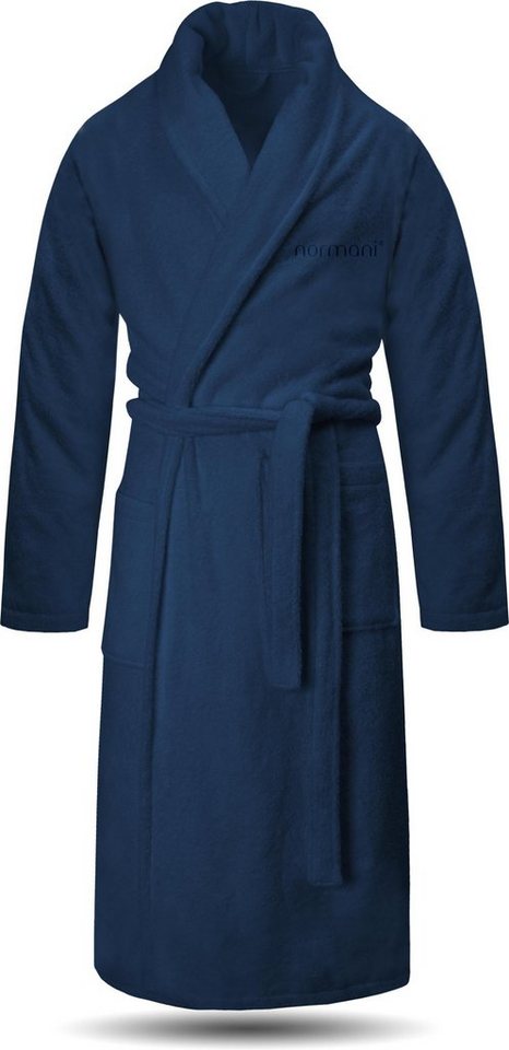 normani Damenbademantel Damen Premium Bademantel Basic, 122, Baumwolle, Schalkragen, Bindegürtel, Saunamantel aus weicher Baumwolle – Bild 2 von 3