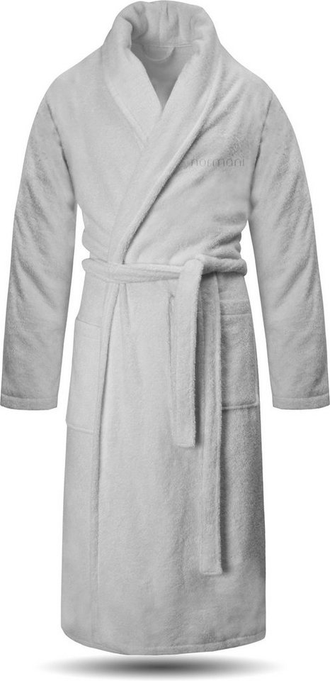 normani Damenbademantel Damen Premium Bademantel Basic, 122, Baumwolle, Schalkragen, Bindegürtel, Saunamantel aus weicher Baumwolle – Bild 2 von 3