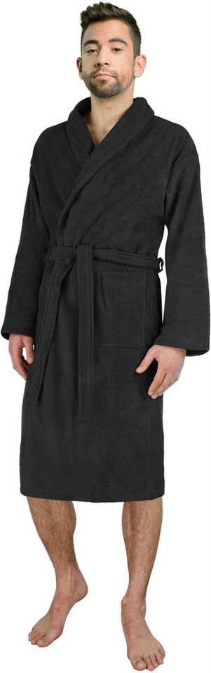 normani Herrenbademantel Herren Premium Bademantel Basic, 122, Baumwolle, Schalkragen, Bindegürtel, Saunamantel aus weicher Baumwolle – Bild 2 von 4