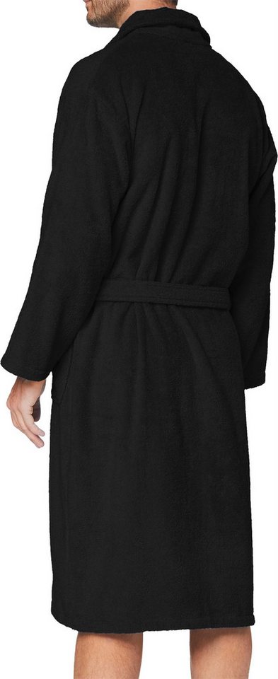 normani Herrenbademantel Herren Premium Bademantel Basic, 122, Baumwolle, Schalkragen, Bindegürtel, Saunamantel aus weicher Baumwolle – Bild 3 von 4