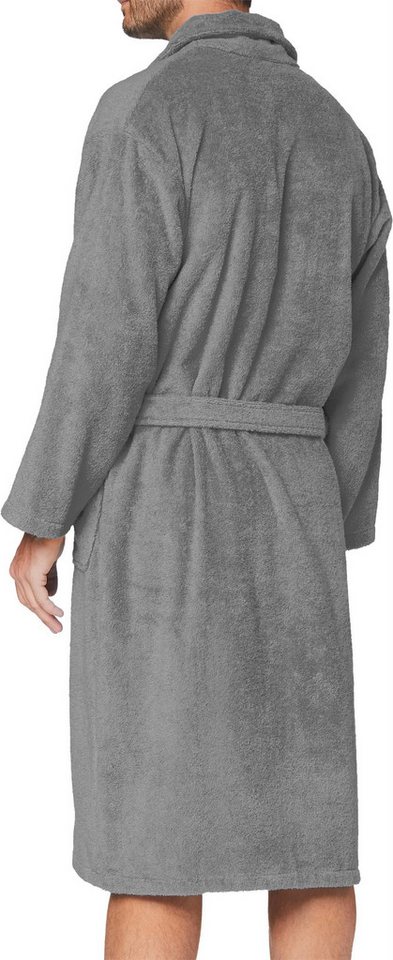 normani Herrenbademantel Herren Premium Bademantel Basic, 122, Baumwolle, Schalkragen, Bindegürtel, Saunamantel aus weicher Baumwolle – Bild 3 von 4