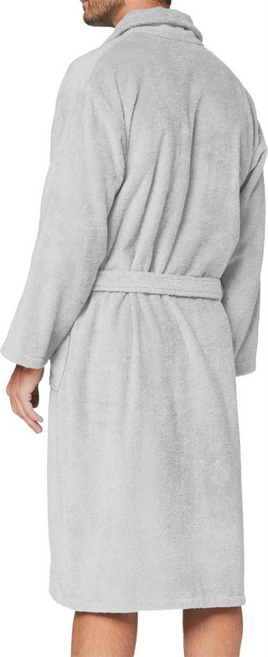 normani Herrenbademantel Herren Premium Bademantel Basic, 122, Baumwolle, Schalkragen, Bindegürtel, Saunamantel aus weicher Baumwolle – Bild 3 von 4