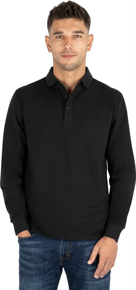 normani Langarmshirt Herren Langarm Poloshirt Lyroe Basic Polo Longsleeve Shirt für Männer – Bild 4 von 5