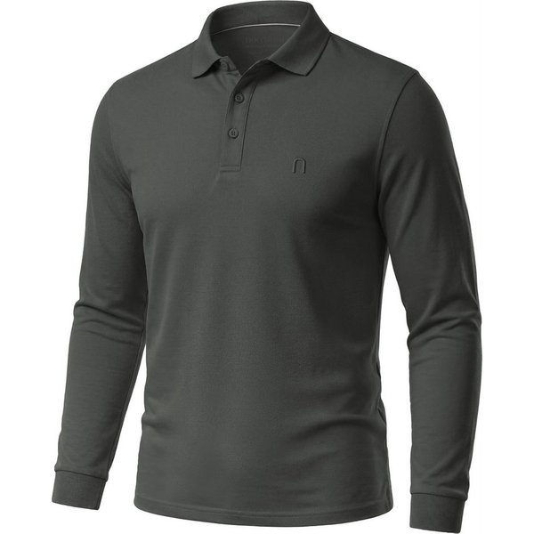 normani Langarmshirt Herren Langarm Poloshirt Lyroe Basic Polo Longsleeve Shirt für Männer