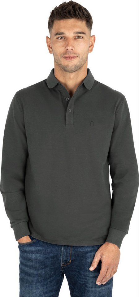 normani Langarmshirt Herren Langarm Poloshirt Lyroe Basic Polo Longsleeve Shirt für Männer – Bild 4 von 5