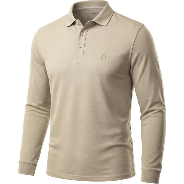 normani Langarmshirt Herren Langarm Poloshirt Lyroe Basic Polo Longsleeve Shirt für Männer
