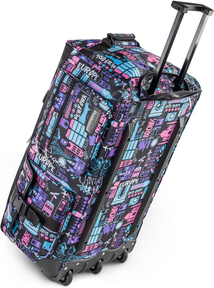 normani Reisetasche Reisetasche mit 3 Rollen 80 Liter, Trolley mit leichtläufigen Rollen – Bild 4 von 5