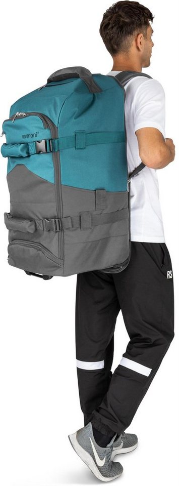 normani Reisetasche Reisetasche mit Rollen und Rucksackfunktion, Reise-Trolley mit 5 Fächern und 90L – Bild 2 von 5