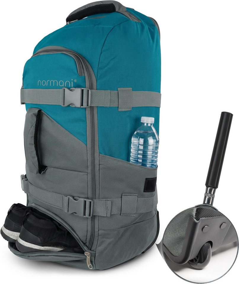 normani Reisetasche Reisetasche mit Rollen und Rucksackfunktion, Reise-Trolley mit 5 Fächern und 90L – Bild 5 von 5