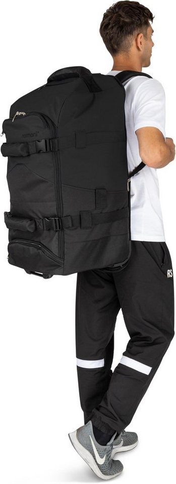 normani Reisetasche Reisetasche mit Rollen und Rucksackfunktion, Reise-Trolley mit 5 Fächern und 90L – Bild 2 von 5