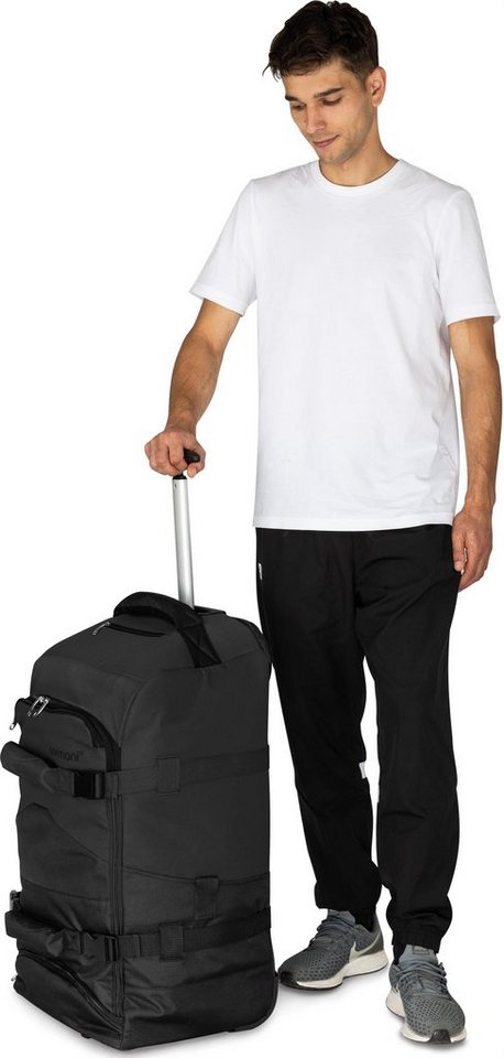normani Reisetasche Reisetasche mit Rollen und Rucksackfunktion, Reise-Trolley mit 5 Fächern und 90L – Bild 3 von 5