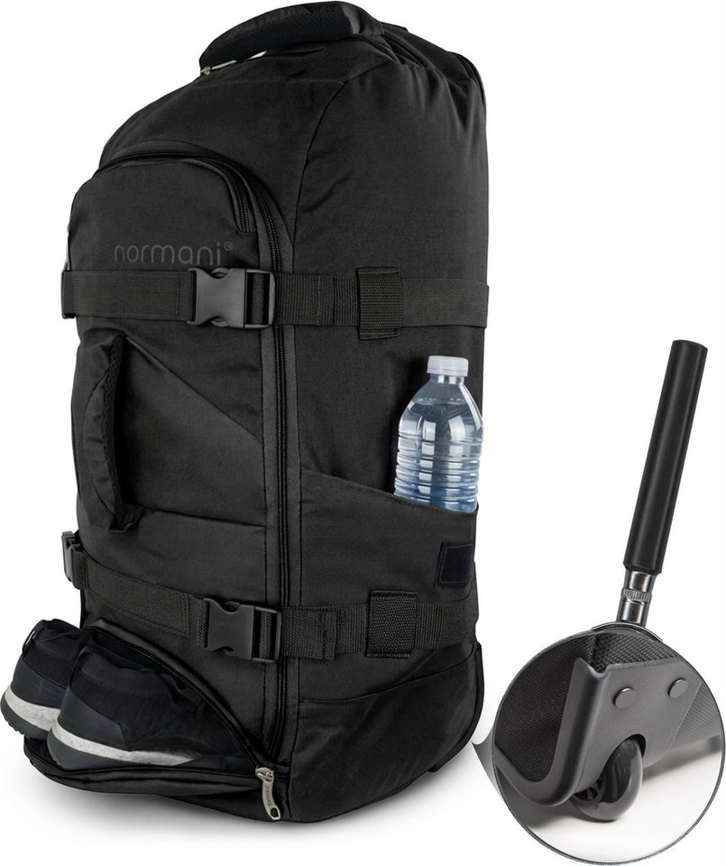 normani Reisetasche Reisetasche mit Rollen und Rucksackfunktion, Reise-Trolley mit 5 Fächern und 90L – Bild 5 von 5