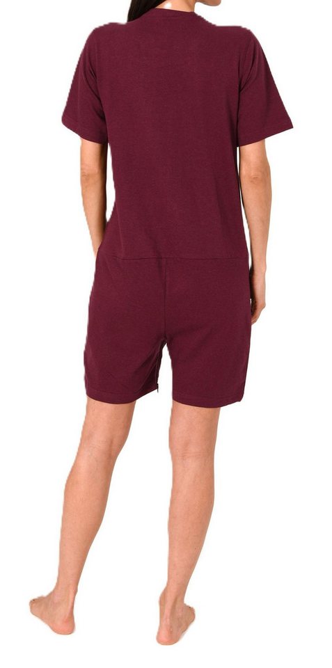 Normann Pyjama Damen Pflegeoverall kurzarm mit Reissverschluss Vorne und am Bein – Bild 4 von 5