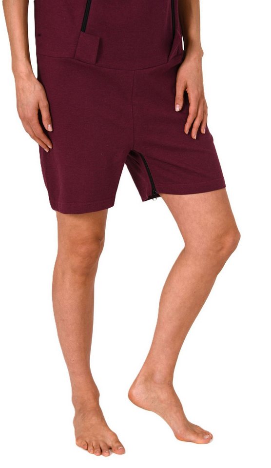 Normann Pyjama Damen Pflegeoverall kurzarm mit Reissverschluss Vorne und am Bein – Bild 5 von 5