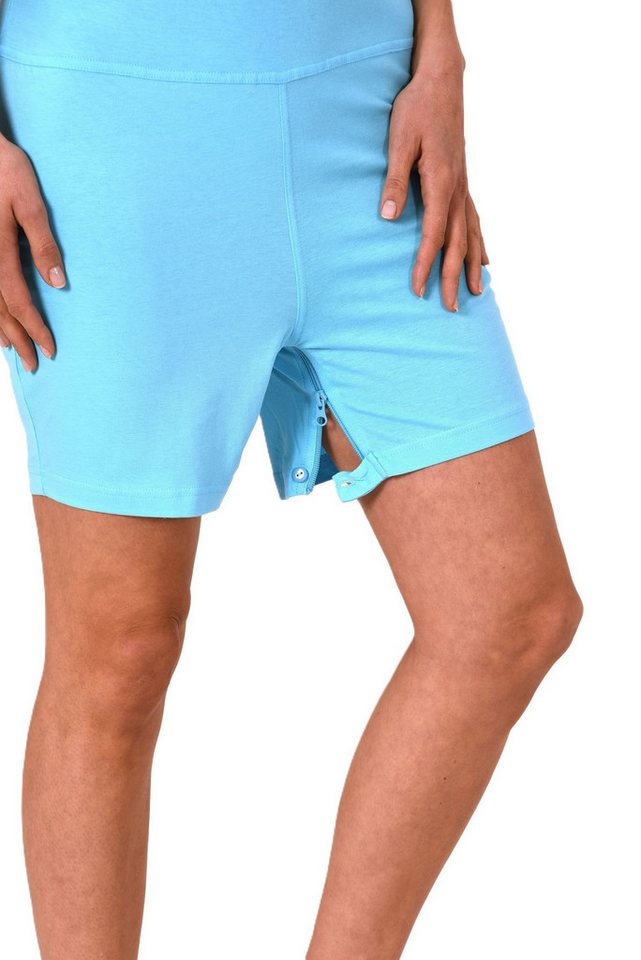 Normann Pyjama Damen Pflegeoverall kurzarm mit Reißverschluss am Rücken und Bein – Bild 5 von 5