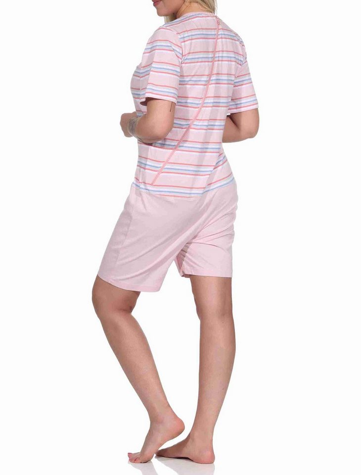 Normann Pyjama Damen Pflegeoverall kurzarm mit Reißverschluss am Rücken und am Bein – Bild 2 von 5