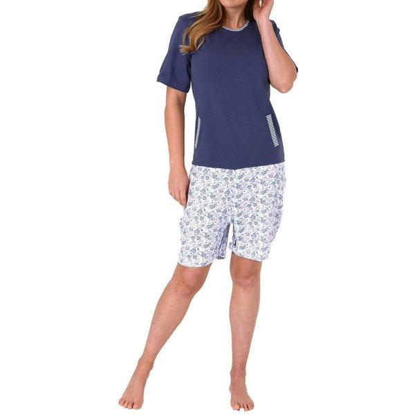 Normann Pyjama Damen Pflegeoverall kurzarm mit Reissverschluss am Rücken und am Bein