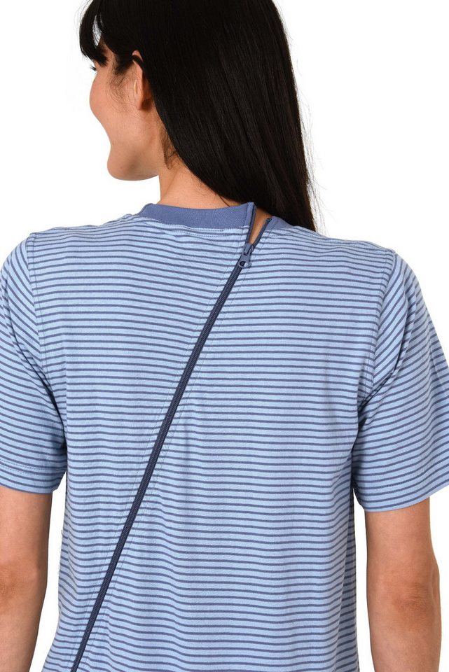 Normann Pyjama Damen Pflegeoverall kurzarm mit Reissverschluss am Rücken und am Bein – Bild 4 von 5