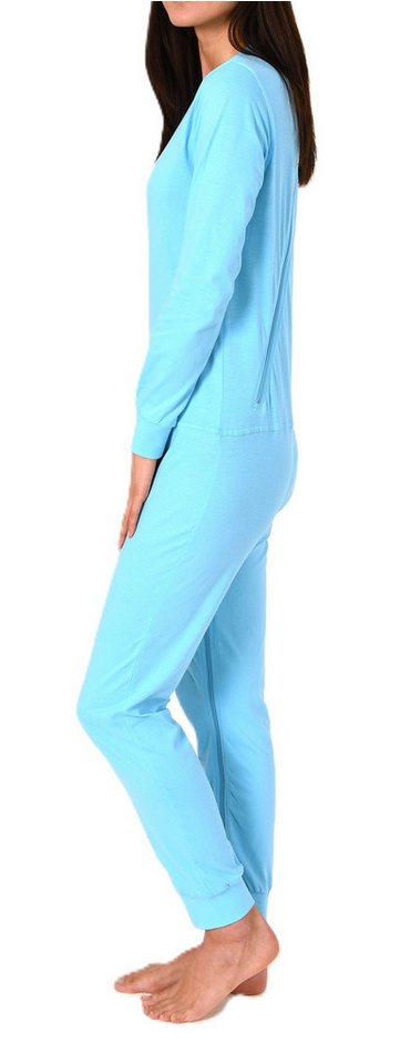 Normann Pyjama Damen Pflegeoverall langarm mit Reißverschluss am Rücken und Bein – Bild 2 von 5