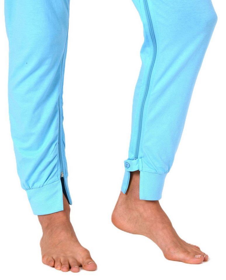 Normann Pyjama Damen Pflegeoverall langarm mit Reißverschluss am Rücken und Bein – Bild 5 von 5