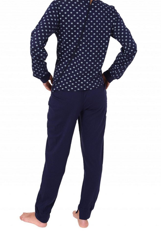 Normann Pyjama Damen Pflegeoverall langarm mit Reißverschluss am Rücken und am Bein – Bild 3 von 4