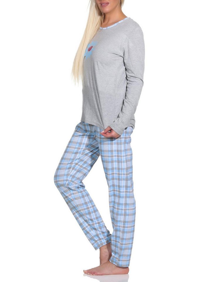 Normann Pyjama Damen Pyjama langarm, Schlafanzug mit Karo-Muster - 112 10 733 – Bild 2 von 4