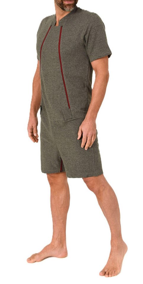 Normann Pyjama Herren Pflegeoverall kurzarm mit Reissverschluss Vorne und am Bein – Bild 2 von 5