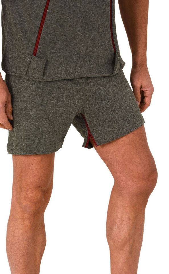 Normann Pyjama Herren Pflegeoverall kurzarm mit Reissverschluss Vorne und am Bein – Bild 5 von 5