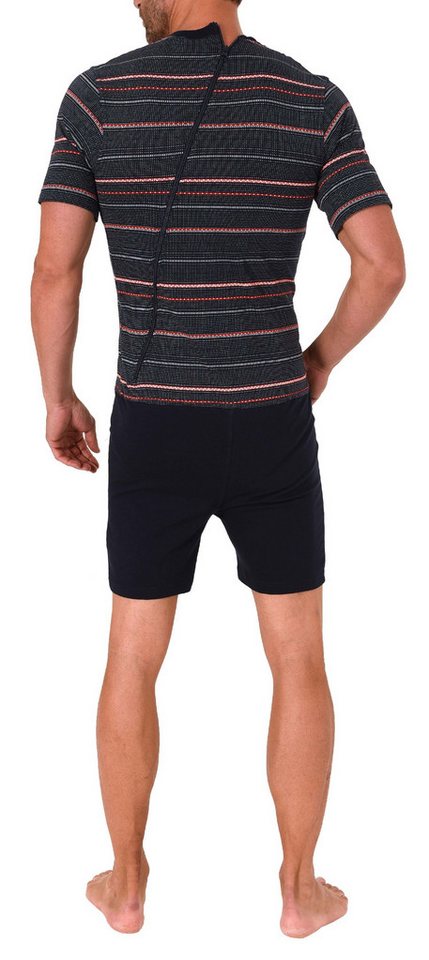 Normann Pyjama Herren Pflegeoverall kurzarm mit Reißverschluss am Rücken & Bein – Bild 4 von 5