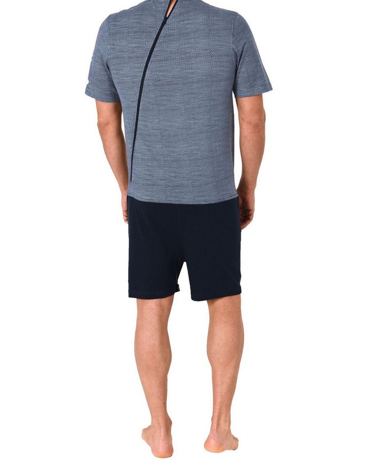 Normann Pyjama Herren Pflegeoverall kurzarm mit Reißverschluss an Rücken und Bein – Bild 3 von 5