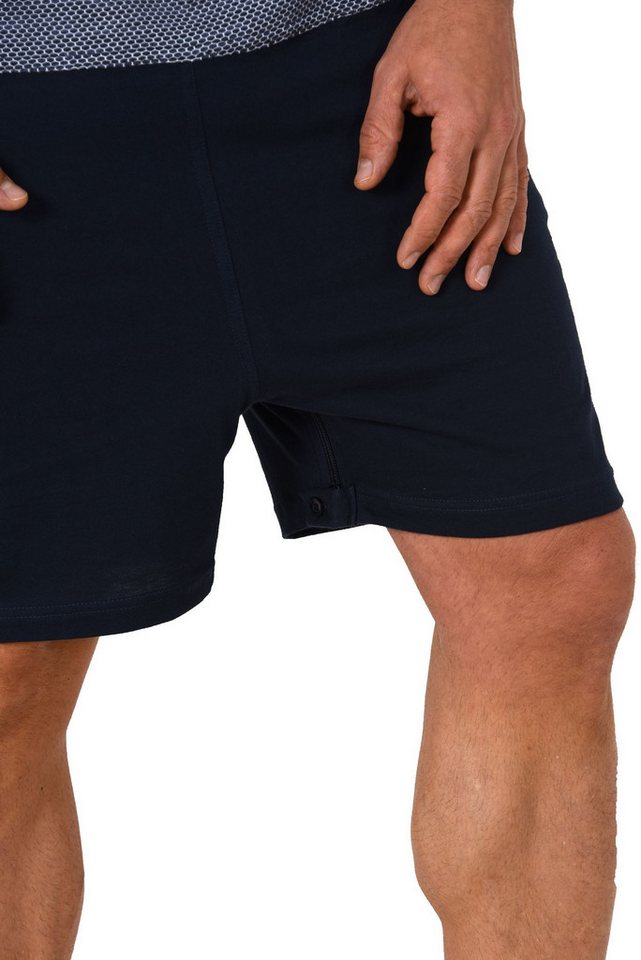 Normann Pyjama Herren Pflegeoverall kurzarm mit Reißverschluss an Rücken und Bein – Bild 4 von 5