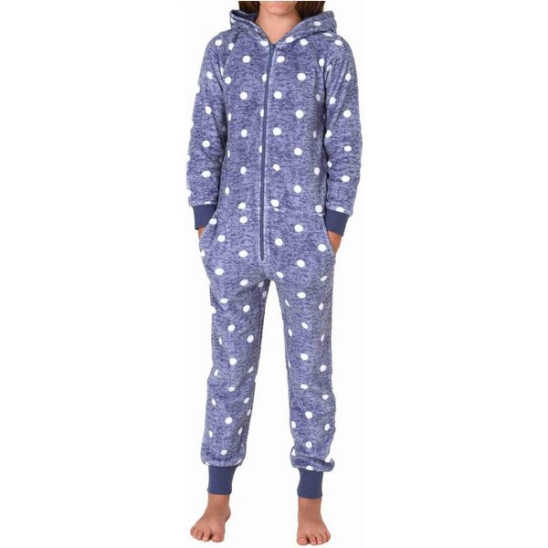 Normann Pyjama Kuschelig warmer Mädchen Jumpsuit Schlafanzug Overall aus Coralfleece