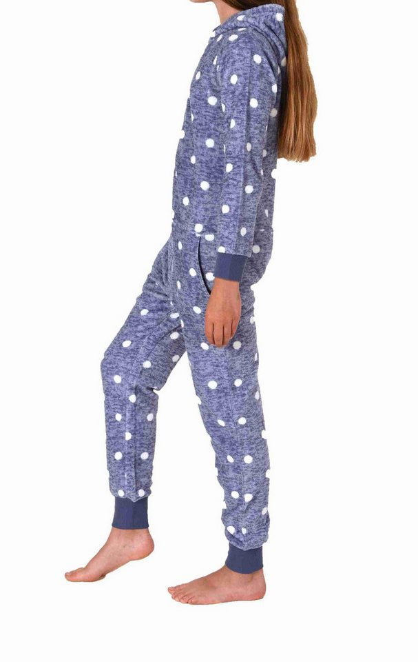 Normann Pyjama Kuschelig warmer Mädchen Jumpsuit Schlafanzug Overall aus Coralfleece – Bild 2 von 4