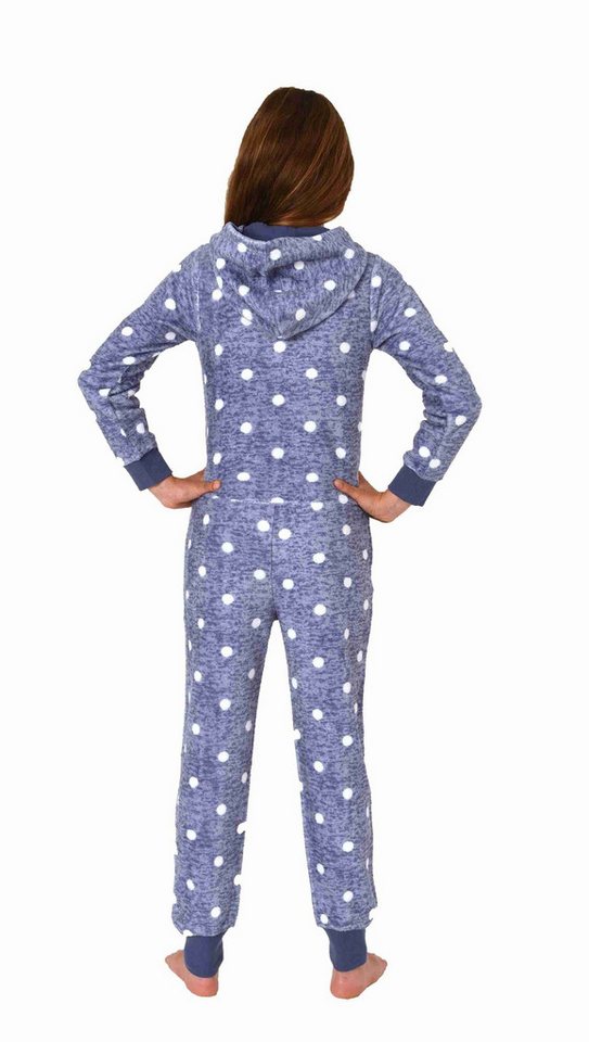 Normann Pyjama Kuschelig warmer Mädchen Jumpsuit Schlafanzug Overall aus Coralfleece – Bild 3 von 4