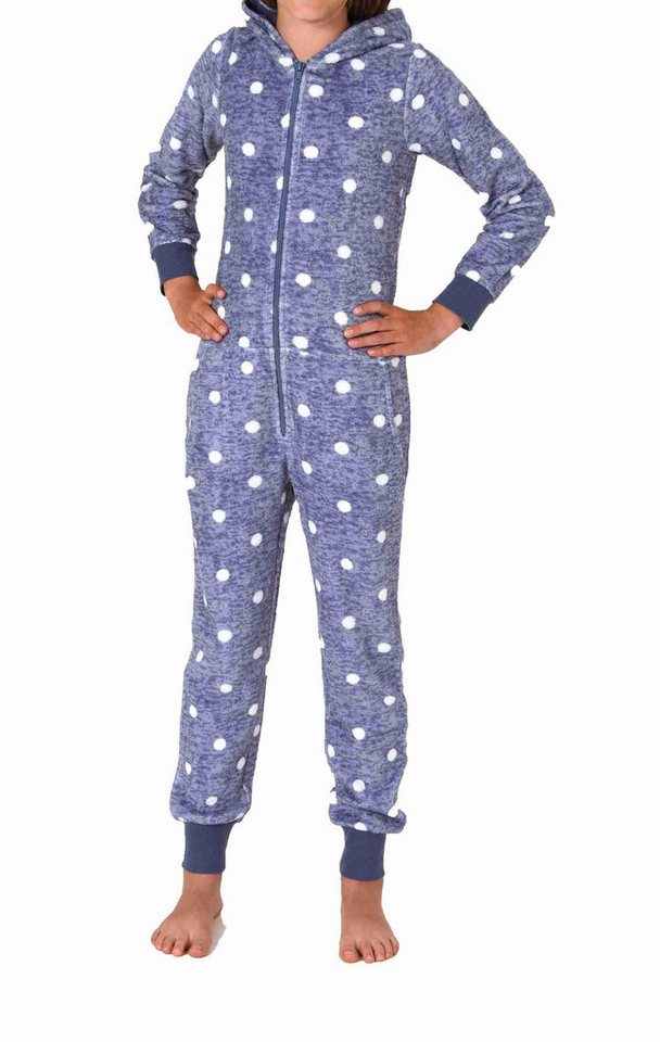 Normann Pyjama Kuschelig warmer Mädchen Jumpsuit Schlafanzug Overall aus Coralfleece – Bild 4 von 4