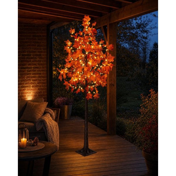 Northpoint LED Baum LED Herbstbaum 180 cm 120 LEDs warmweiß Timer IP44