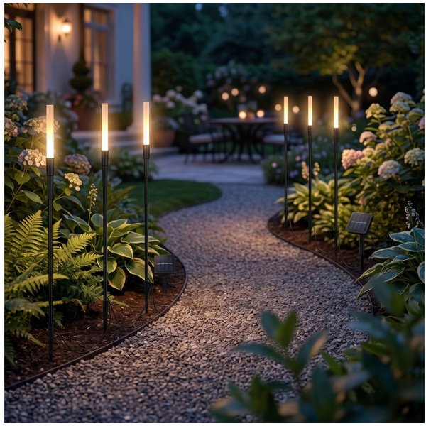 Northpoint LED Gartenleuchte Solar Gartenstecker 6er-Set mit Dämmerungssensor Außen