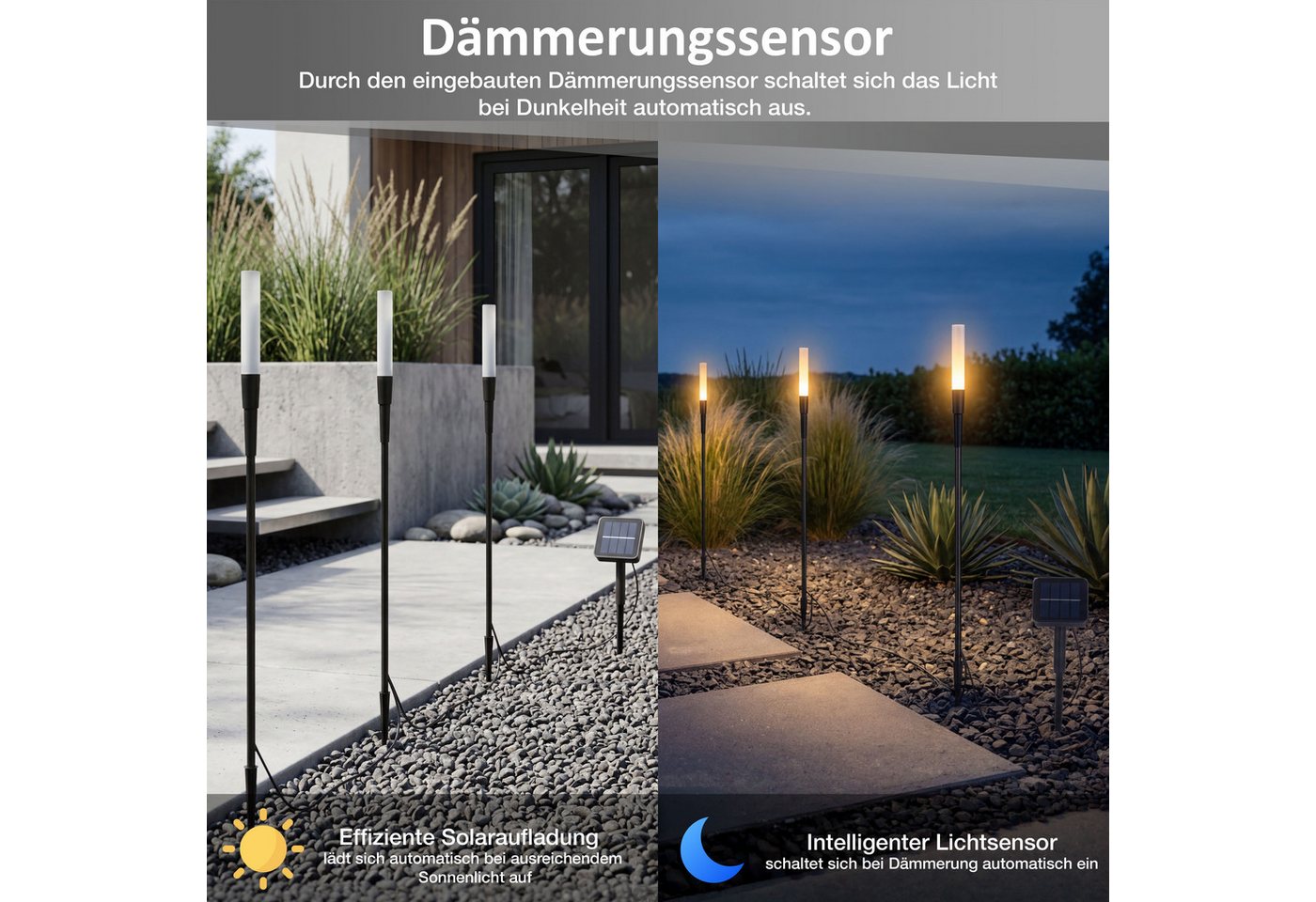 Northpoint LED Gartenleuchte Solar Gartenstecker 6er-Set mit Dämmerungssensor Außen – Bild 3 von 5