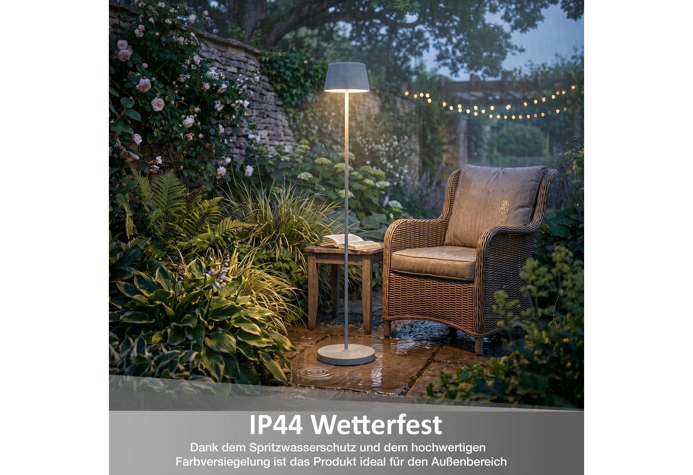 Northpoint LED Gartenleuchte Solar Stehleuchte dimmbar mit Sensor für Garten – Bild 4 von 5