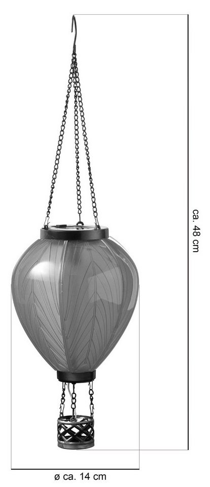 Northpoint LED-Hängeleuchte mit Solarpanel Laterne Heißluftballon Windlicht Garten Deko – Bild 2 von 4