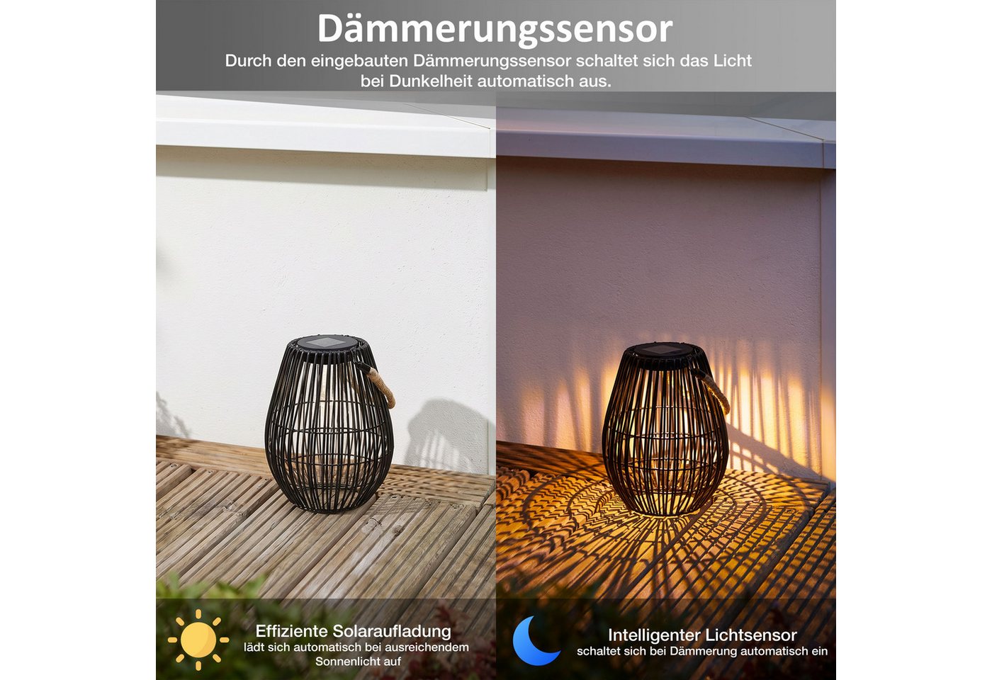 Northpoint LED Laterne Solar LED Laterne mit Farbwechsel für Garten und Balkon – Bild 3 von 5