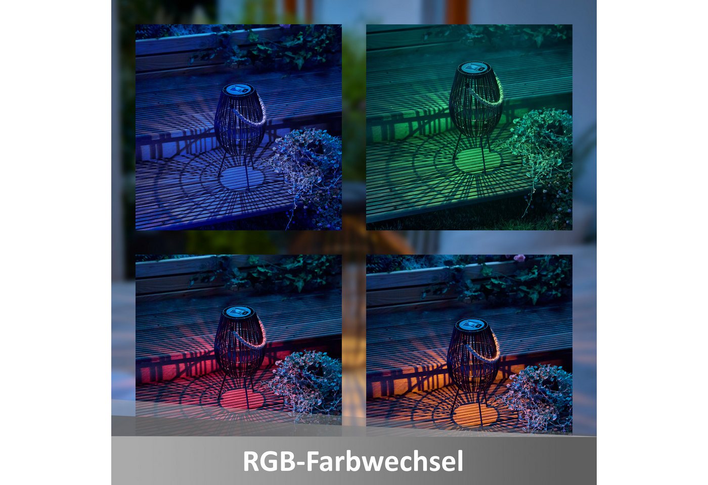 Northpoint LED Laterne Solar LED Laterne mit Farbwechsel für Garten und Balkon – Bild 4 von 5