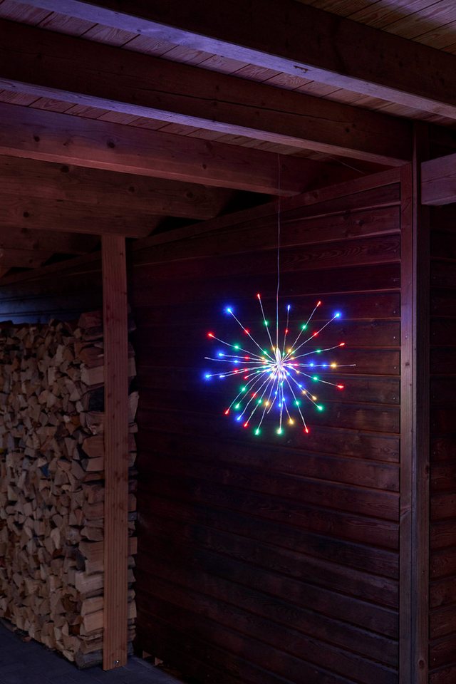 Northpoint LED-Lichterkette Eiskristallleuchte 90 LEDs Ø50cm für Innen und Außen Timer 10m Kabel – Bild 2 von 3