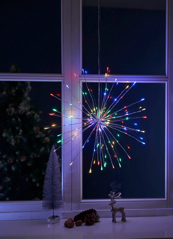 Northpoint LED-Lichterkette Eiskristallleuchte 90 LEDs Ø50cm für Innen und Außen Timer 10m Kabel – Bild 3 von 3
