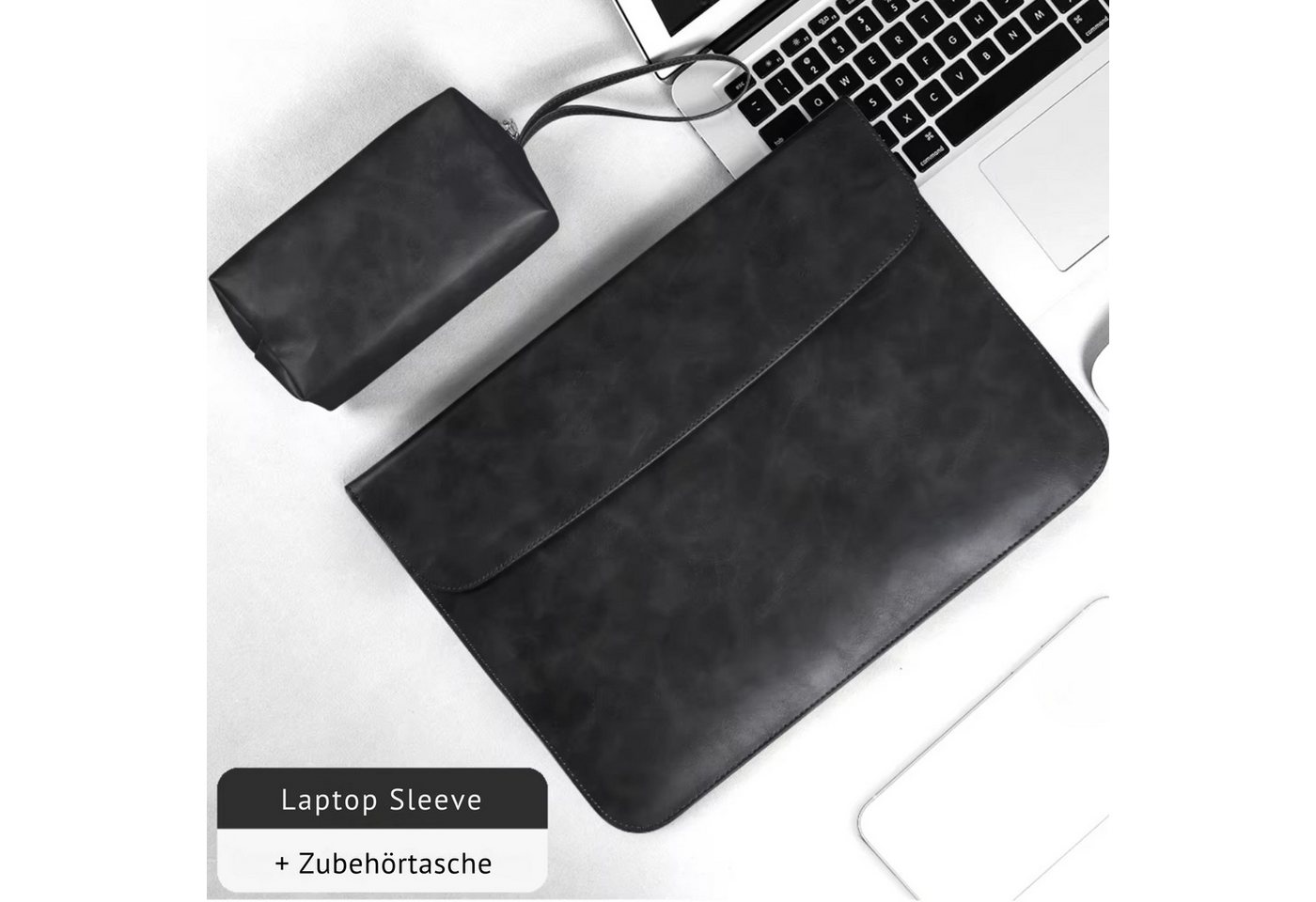 Norvéa Home Laptoptasche Sleeve, Laptophülle für MacBook Air/Pro M4 M3 M2, Laptopsleeve inklusive Zubehörtasche – Bild 2 von 5