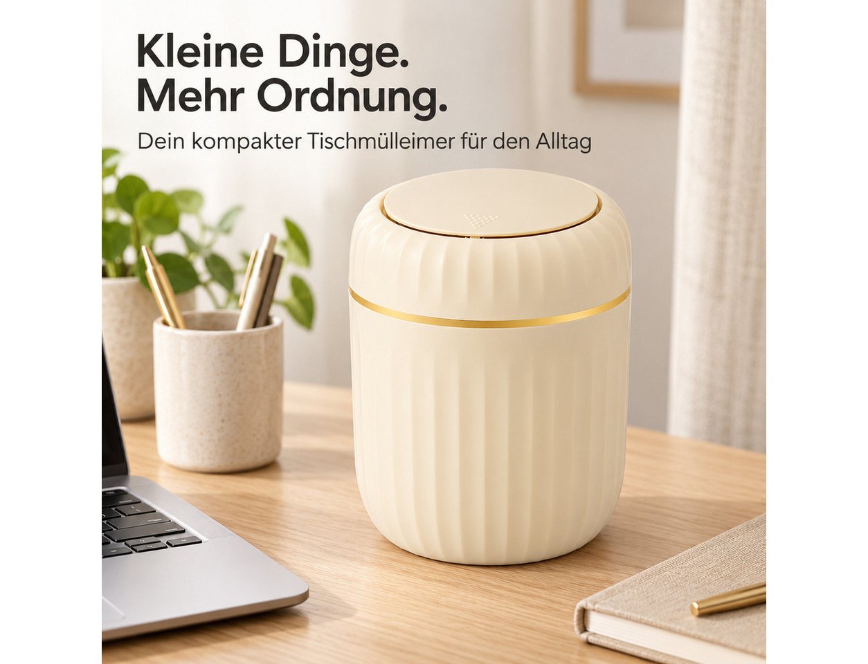 Norvéa Home Mülleimer Tischmülleimer, Tisch Papierkorb, Mini Abfallbehälter, Mini Mülleimer mit abnehmbarem Deckel, verschließt Gerüche im Inneren – Bild 2 von 5