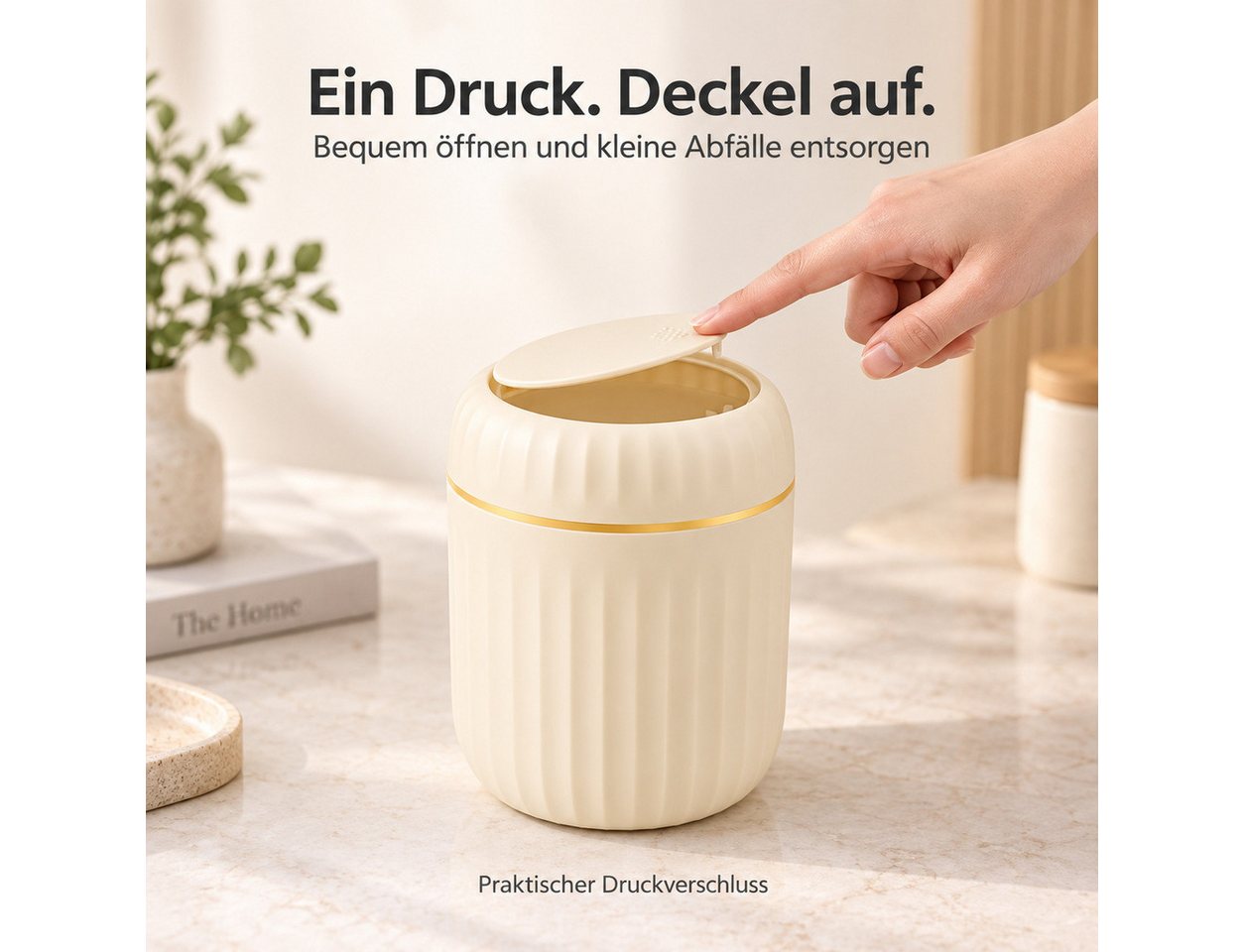 Norvéa Home Mülleimer Tischmülleimer, Tisch Papierkorb, Mini Abfallbehälter, Mini Mülleimer mit abnehmbarem Deckel, verschließt Gerüche im Inneren – Bild 5 von 5