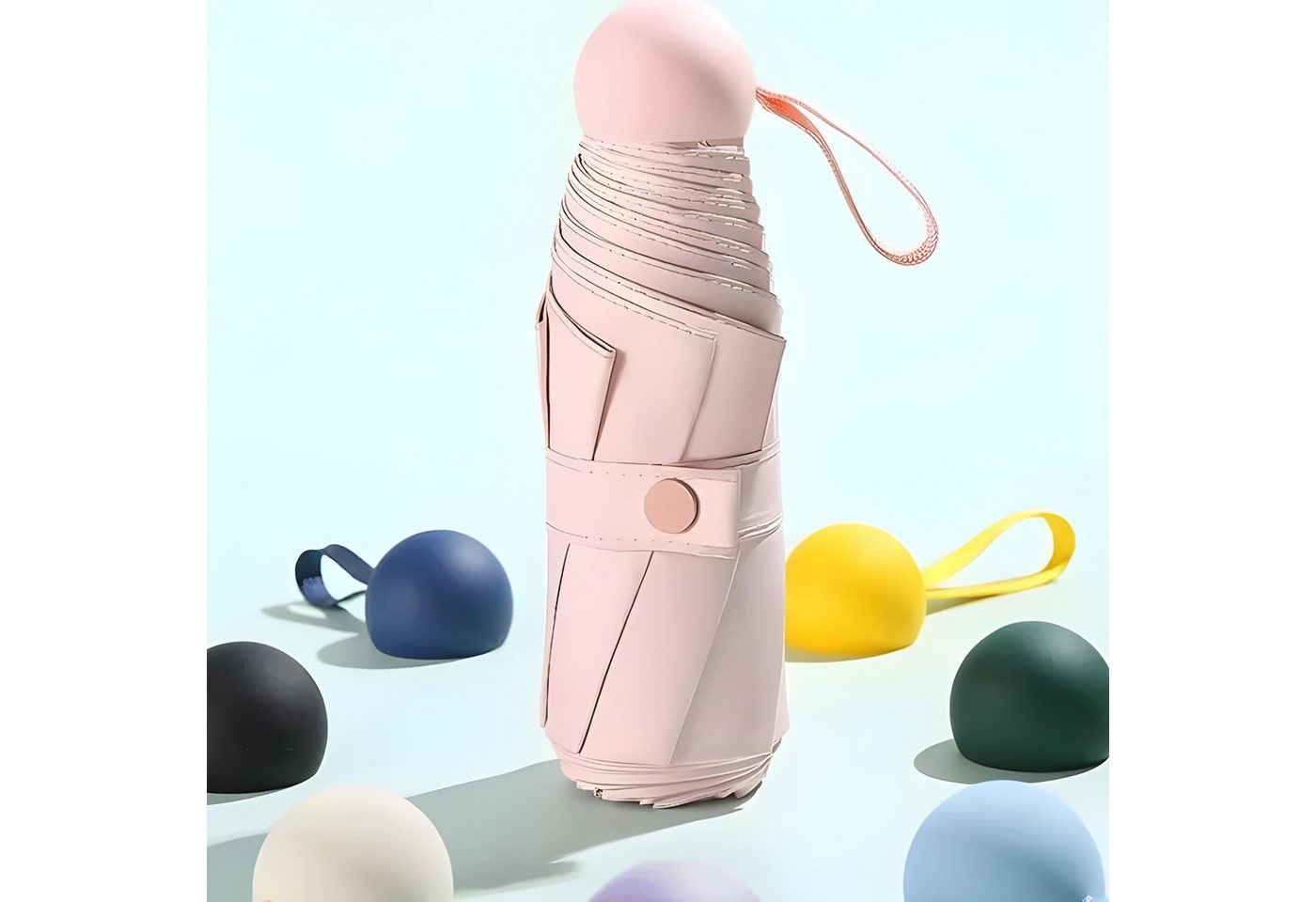 Norvéa Home Taschenregenschirm Mini Regenschirm, kompakter Regenschirm mit Aufbewahrungsbox, kompakter Regenschirm mit Aufbewahrungstasche, ultra leicht – Bild 2 von 4